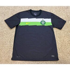 Celtic FC Nike Dri Fit Early 2010s Black Training Kit Jersey Shirt Size Large L